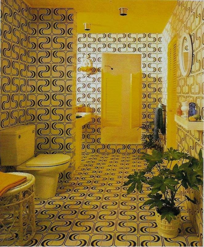Bathroom from the 1970s Radiates Energetic Yellow Hues