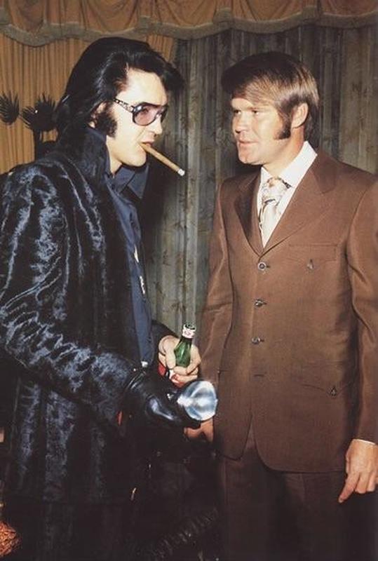 Elvis Presley and Glen Campbell Attend Wedding of DJ/TV Host George Klein, a Close Friend of Elvis, in 1970.