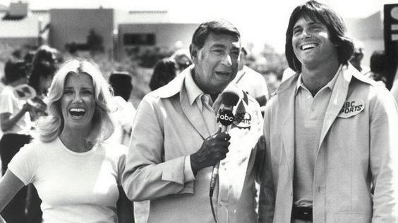 Iconic commentator Howard Cosell shares a laugh with actress Suzanne Somers and track star Bruce Jenner during the 1978 Battle of the Network Stars.