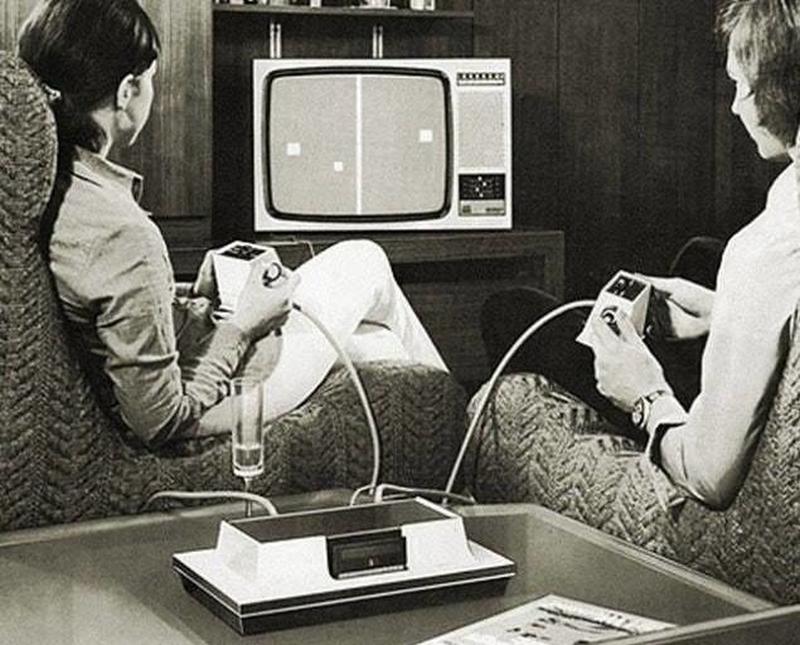 1972: Magnavox Odyssey witnesses a pair of video game enthusiasts in action