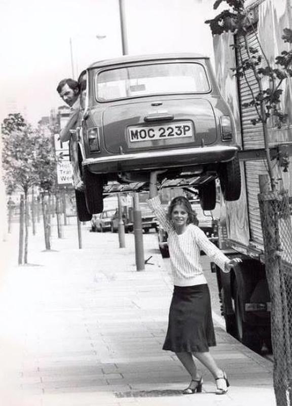 Lindsay Wagner captures publicity photo for 'The Bionic Woman' on London trip in 1976.