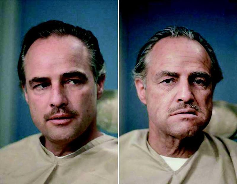 Transformation of Marlon Brando into 'Don Corleone' in 'The Godfather' (1972): A Glimpse of His Pre and Post-Makeup Look