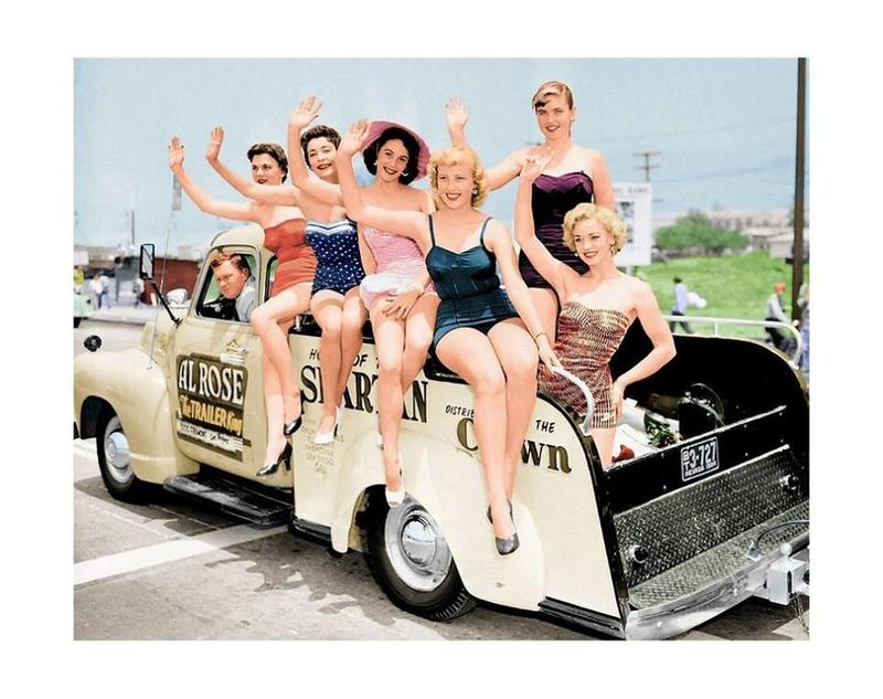 1960 Parade in Nevada Features Beauty Contestants Riding