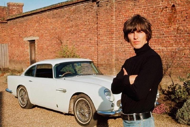 George Harrison and his Aston Martin DB5 in 1965: Meet Harrison, George Harrison.