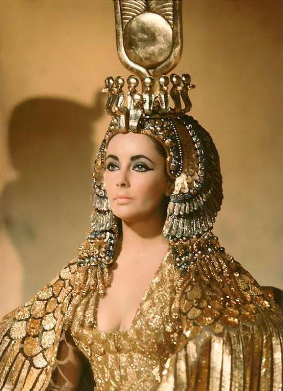 Elizabeth Taylor portrayed Cleopatra in 1963 with royal elegance.