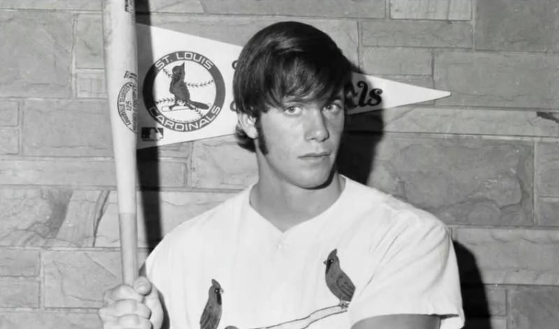 Former baseball player Randy Poffo, seen here in 1975, remained in the minor leagues for 4 seasons, competing in the Cardinals and Reds organizations without advancing beyond Single-A level.