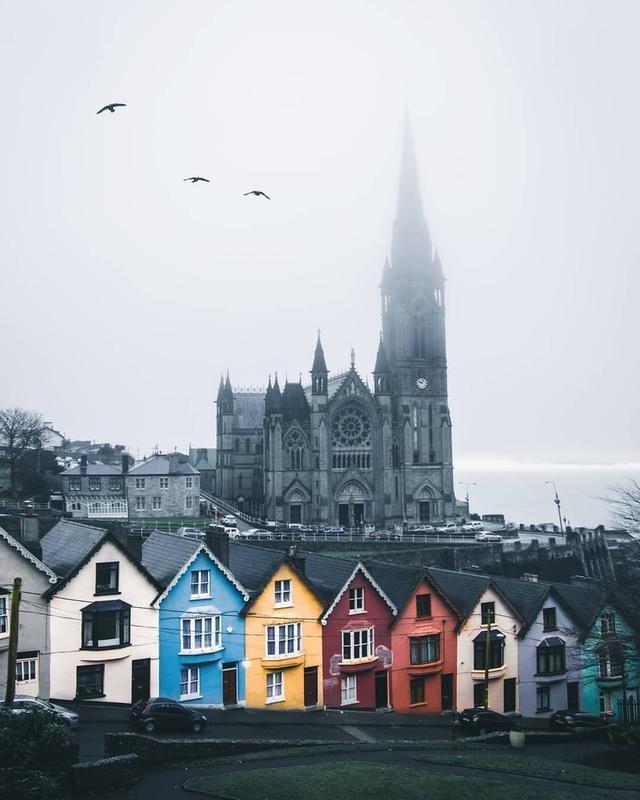 A Majestic Landmark, St. Colman's Cathedral in Cobh, County Cork, Ireland, Shines Amidst Scenic Beauty