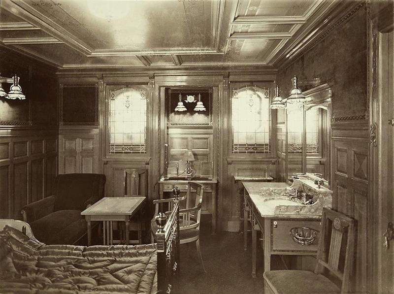 Take a sneak peek into the luxurious first class suite on the Titanic, circa 1912.