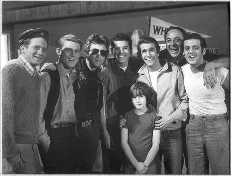 John Lennon Takes Son Julian to Meet 'Happy Days' Cast on Paramount Studios Set in 1974