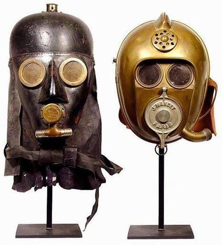 Rescue masks worn by 19th century firefighters had a futuristic appearance.