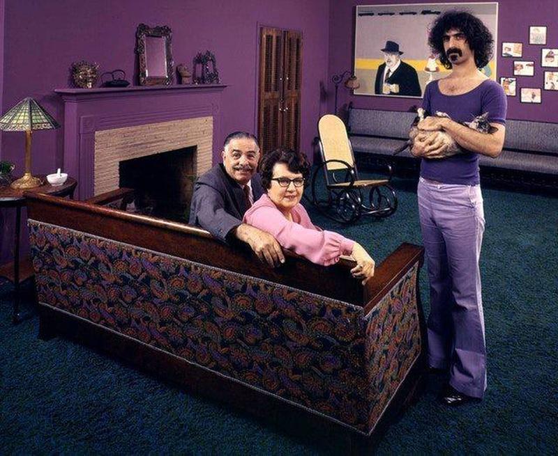 Frank Zappa's Affection for Purple: Candid Moments at Home with His Parents in 1971