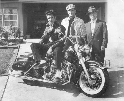 Elvis Cruising on His Brand New Harley Davidson in 1956