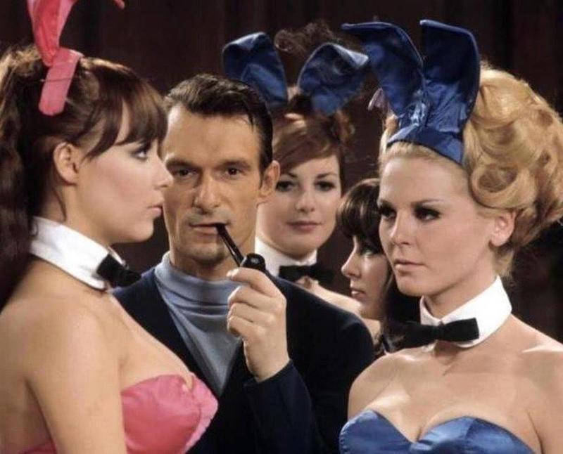 Hugh Hefner and his Playboy Bunnies: A Snapshot from the 1960s.