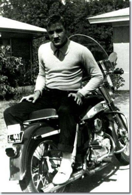 Elvis Presley Riding his Motorcycle