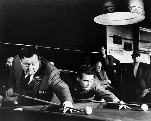 Jackie Gleason and Paul Newman Engage in Billiards in the Classic Film, 'The Hustler' (1961)