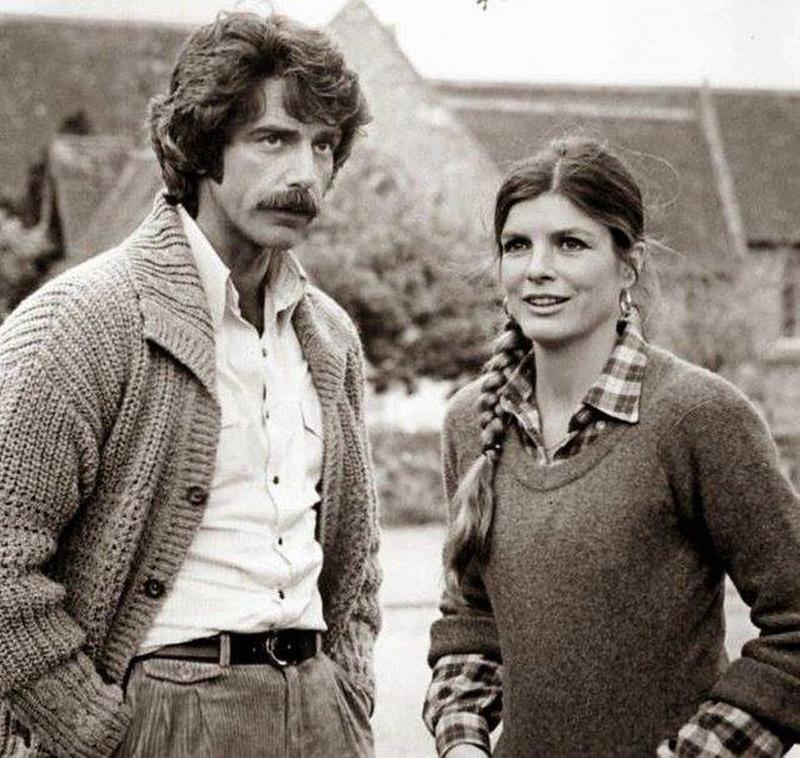 Sam Elliot and Katharine Ross photographed on the set of the 1978 film 'The Legacy'.