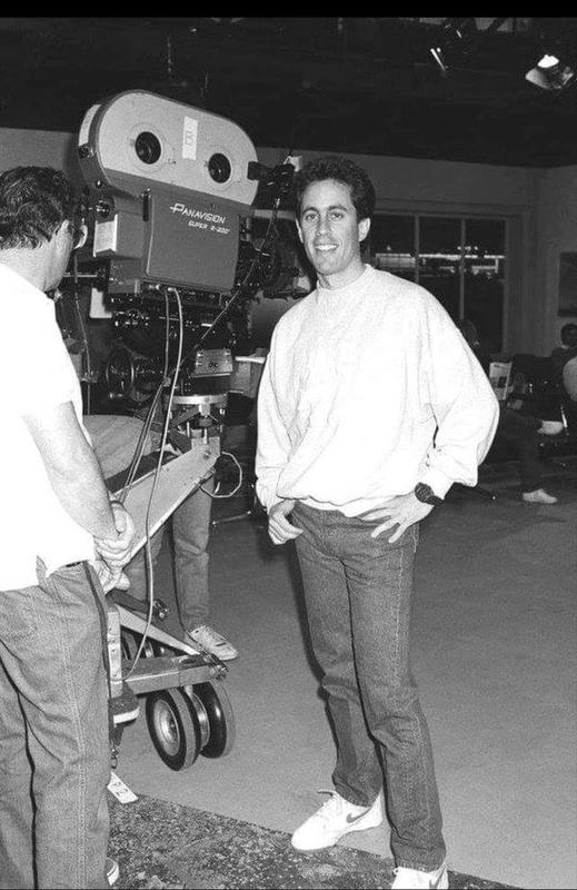 Jerry Seinfeld photographed during the filming of the inaugural 'Seinfeld' episode in 1989.