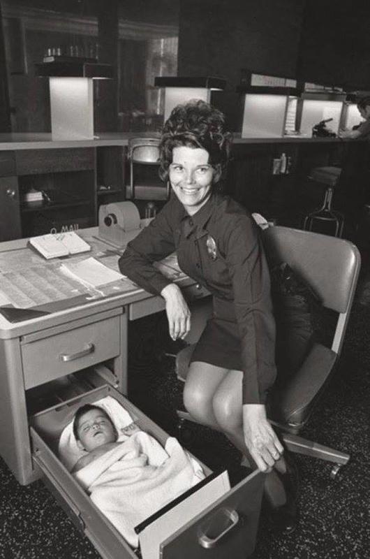 Los Angeles Police Officer Cares for Abandoned Baby in Her Desk Drawer in 1971
