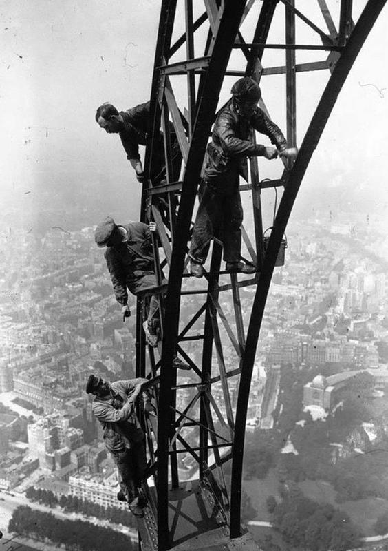 Construction Workers on the Eiffel Tower in 1932