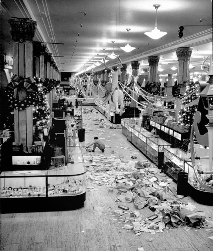Macy's New York Department Store in 1948: The Post-Christmas Shopping Rush Fallout