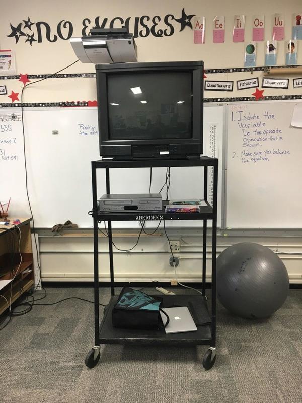 TV carts transport '90s kids back to their school days, reviving nostalgic memories and the exhilarating disruption of routine classroom activities.