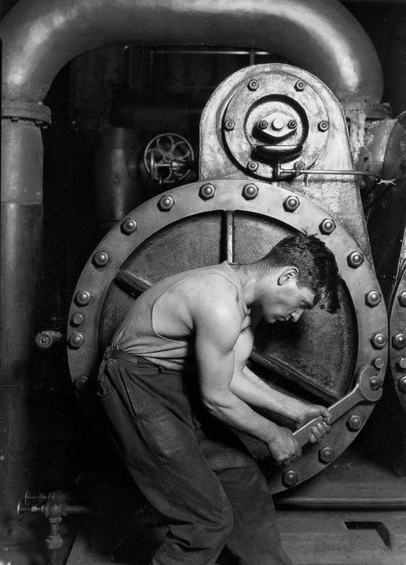 1920 Photograph by Lewis Hine Captures Power House Mechanic Operating Steam Pump
