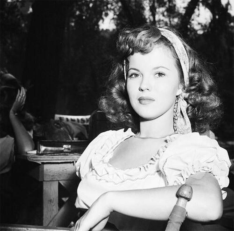 Shirley Temple caught on camera while shooting the 1947 comedy 'The Bachelor and the Bobby-Soxer'.