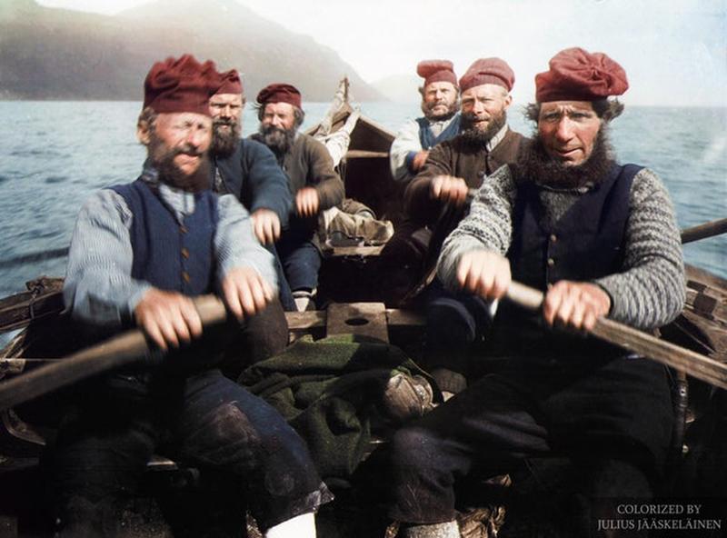 1898: Boat Crew from Sy&eth;rug&oslash;ta, Faroe Islands, Embarks on Fishing Expedition