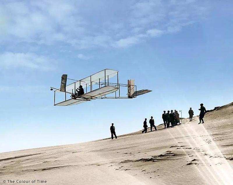 Orville Wright Takes Flight Over North Carolina's Dunes in a Glider in 1902