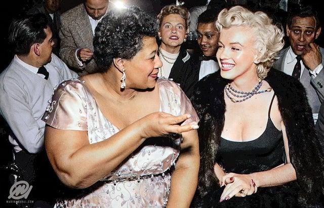 Ella Fitzgerald and Marilyn Monroe Share Stage at Tiffany Club in 1954