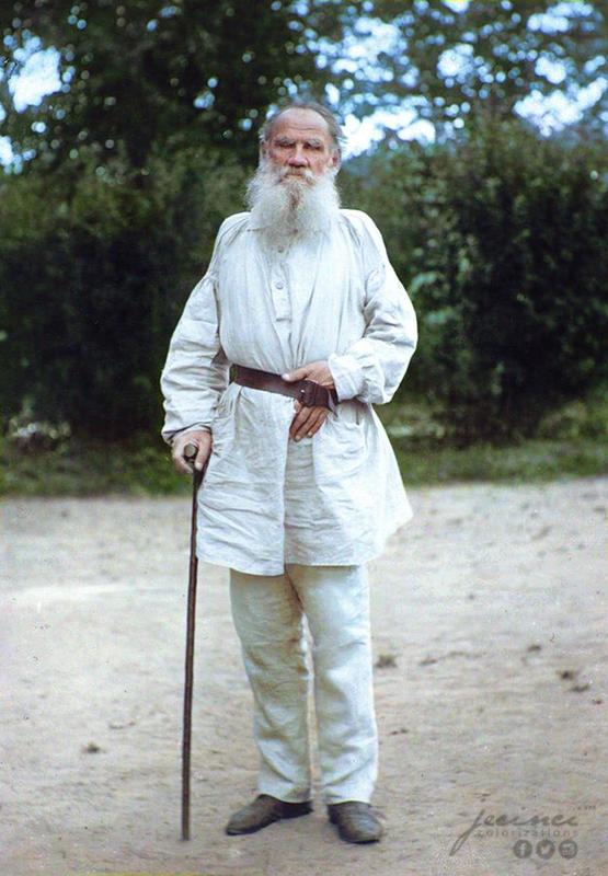 Leo Tolstoy, the renowned Russian writer, praised as one of history's greatest authors, in 1908.