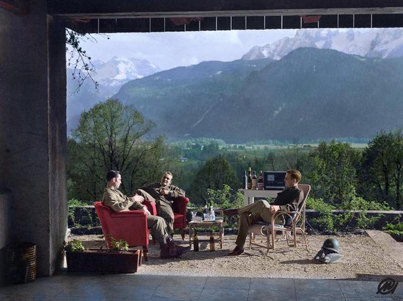 Easy Company Paratroopers Visit Adolf Hitler's Home at Berghof in the Bavarian Alps, 1945.