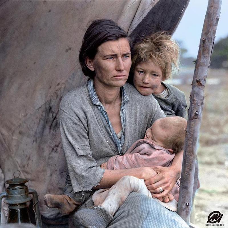 Florence Owens Thompson: The 32-Year-Old Mother of 7 Portrayed in Dorothea Lange's 'Migrant Mother' Photographed in Nipomo, California, February 1936