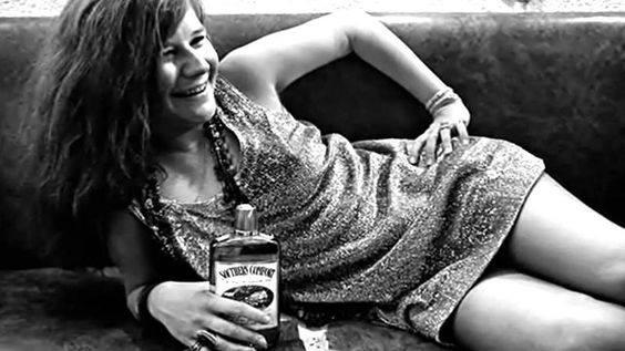 Janis Joplin Embracing Happiness and Vibing with Southern Comfort