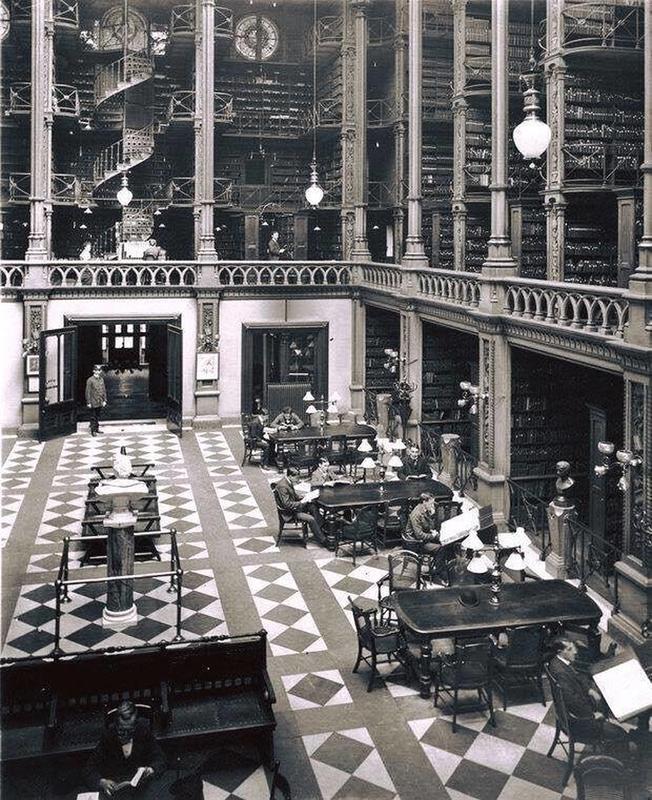 1874: Vintage Interior of Cincinnati's Historic Library