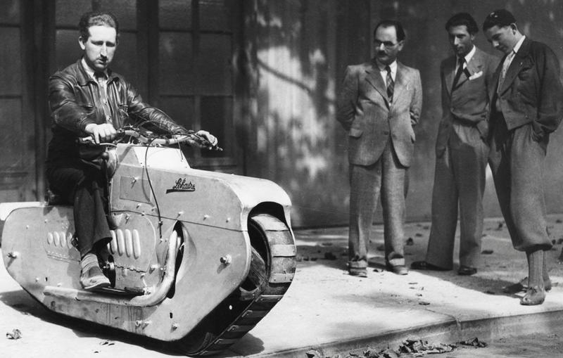 1939 Lehaitre Tracked Motorcycle: Inventor Dubs it "Tractor-Cycle