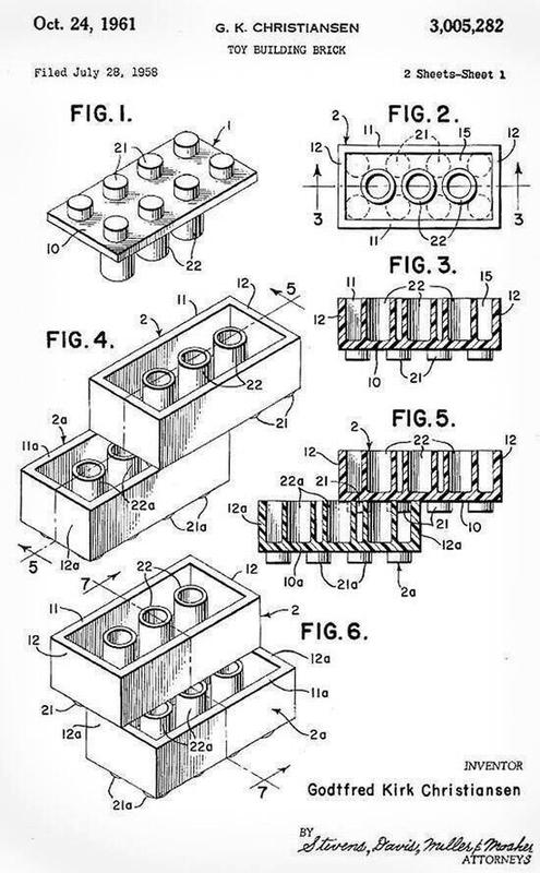 Lego brick's patent, dated 1958.