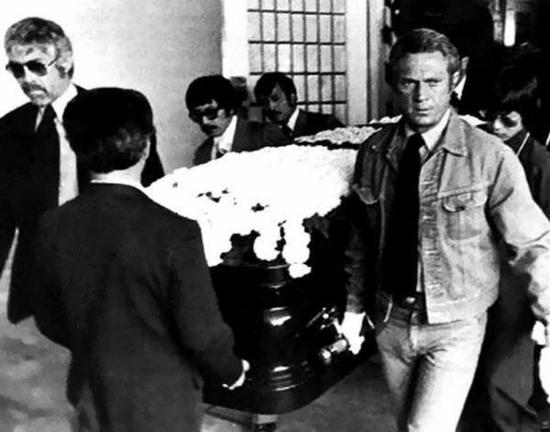 Bruce Lee's funeral in 1973 had Steve McQueen and James Coburn serving as pallbearers.