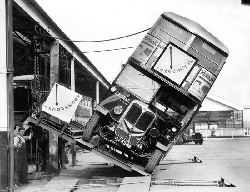 Circa 1933: How the 'Tilt Test' Provided Assurance on the Safety of London's Double-Decker Buses, Debunking Tipping Concerns