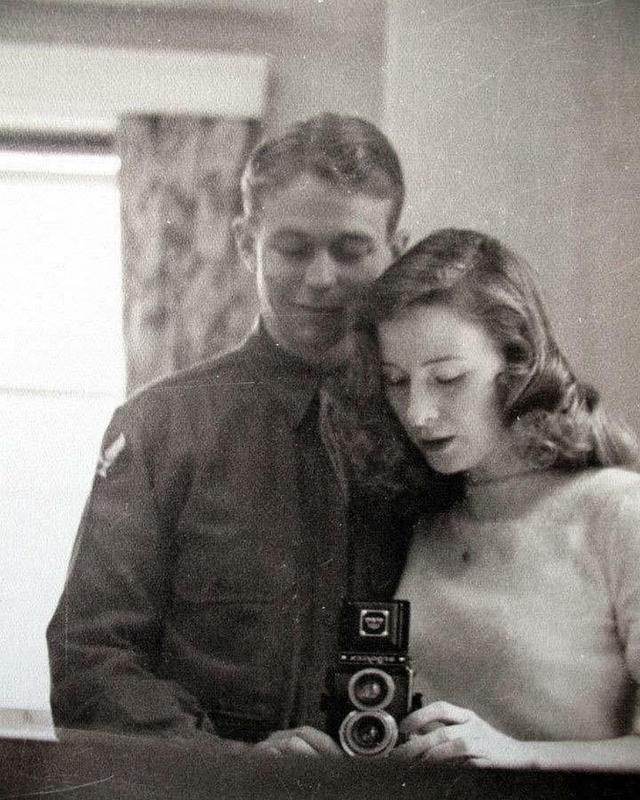 Selfie from the 1940s taken amidst war.