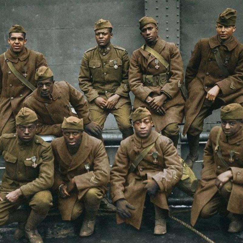 Harlem Hellfighters of WWI Come Back Victorious, Decorated with Cross of War Medals (1919)