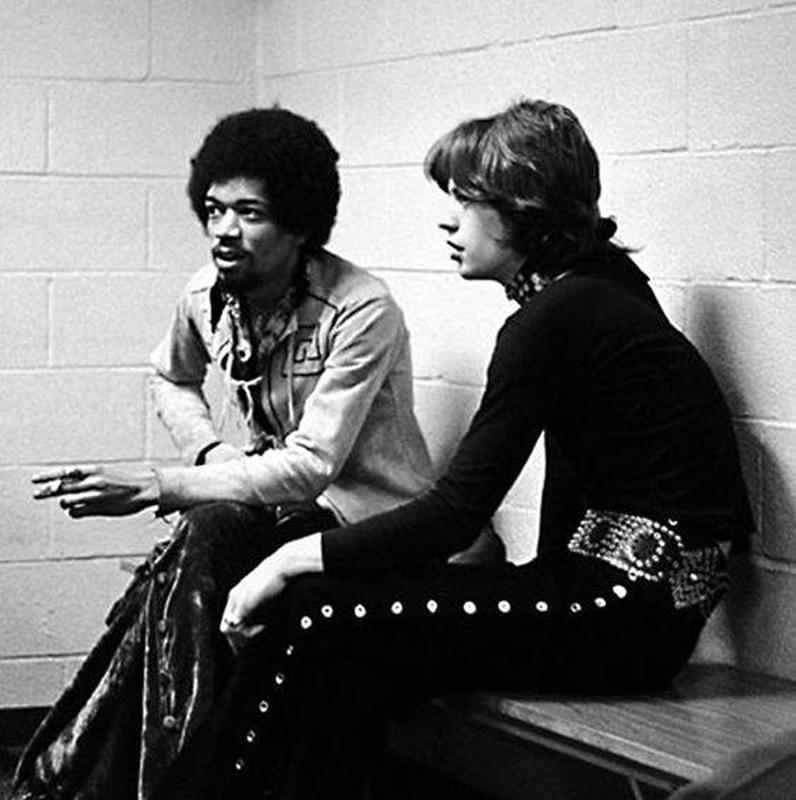 1960s: Jimi Hendrix and Mick Jagger Engage in a Conversation