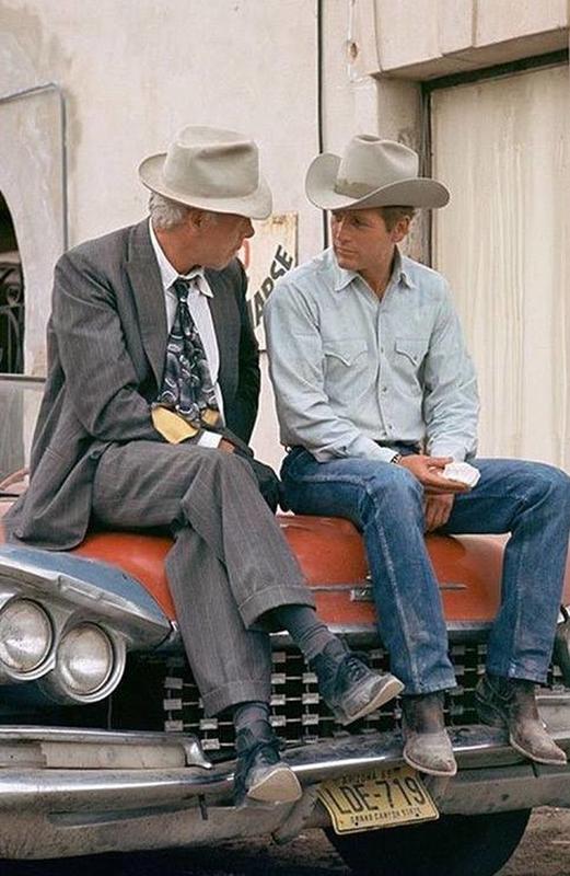 Paul Newman and Lee Marvin pose together in a promotional photo for the 1972 comedy-western film 'Pocket Money