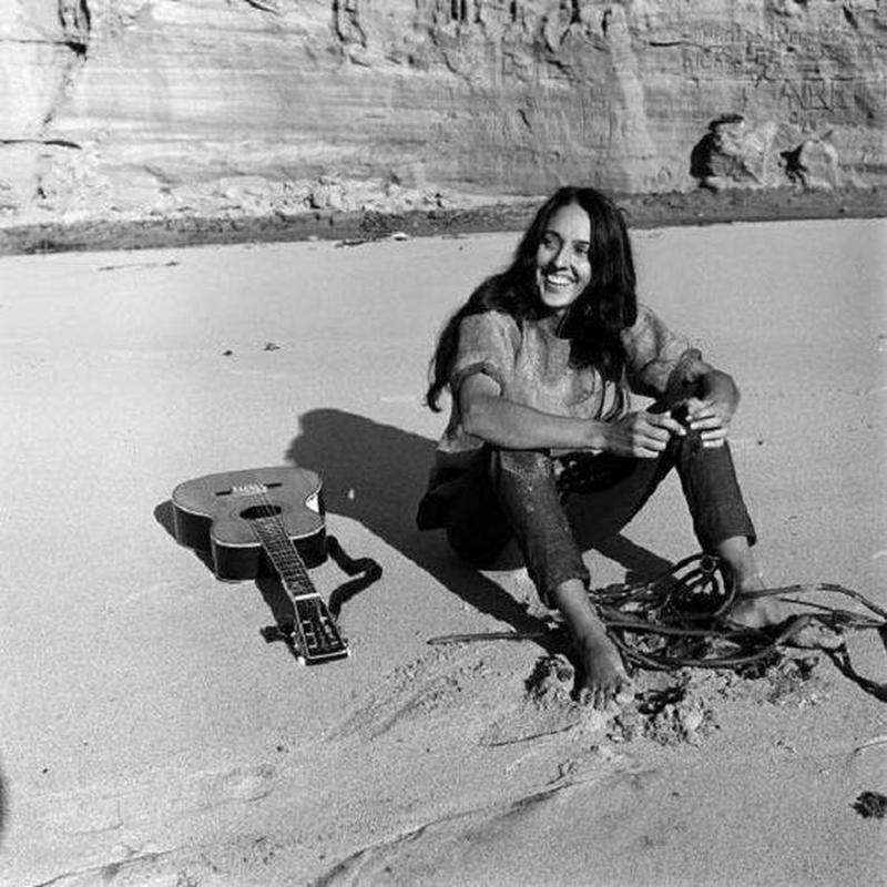 Joan Baez, Folk Singer, Spotted on Carmel Beach near Her California Home in 1962.