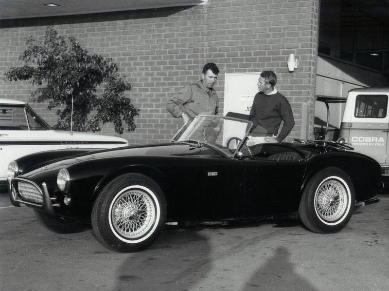 Carroll Shelby and Steve McQueen Posed Next to a New Cobra in 1963: A Triple Dose of Coolness