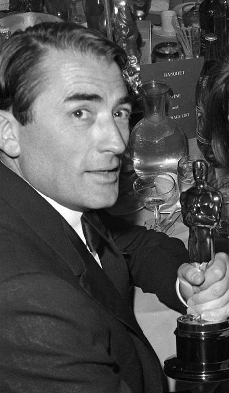 Gregory Peck awarded the 1962 Best Actor Oscar for portraying Atticus Finch in To Kill a Mockingbird
