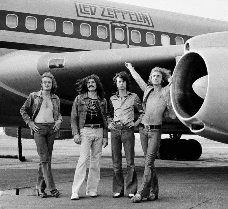 Led Zeppelin captures iconic moment in New York with their plane, 1973.