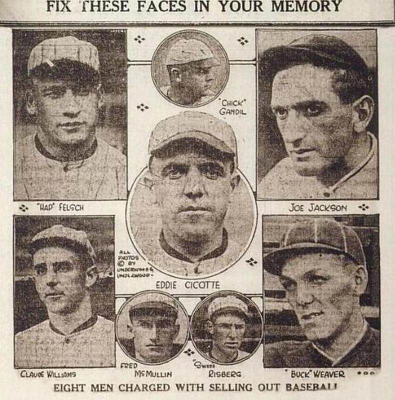 Eight Members of the Chicago White Sox Involved in the 1919 Black Sox Scandal, Taking a Dive