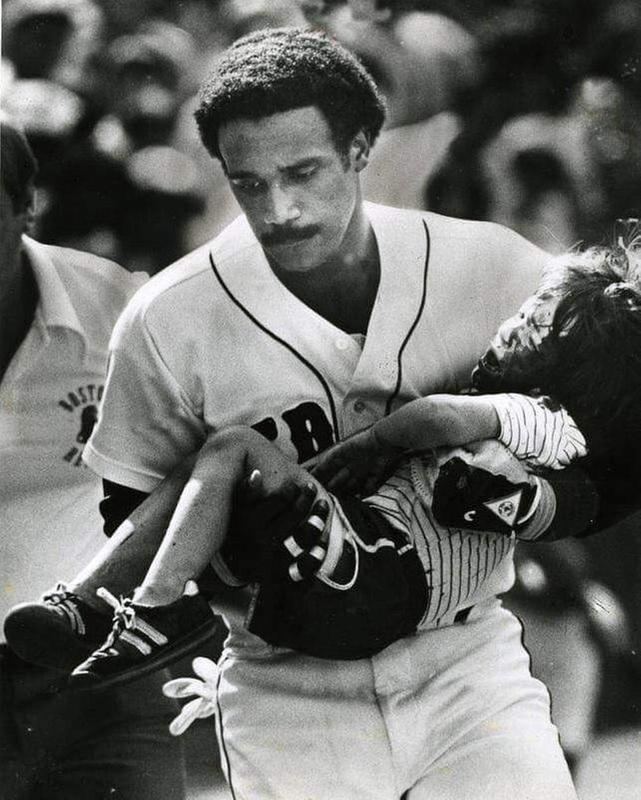 1982: Jim Rice Escorts Injured Boy to Dugout After Foul Ball Incident