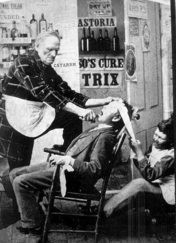 Dental visit in 1892: a historic trip.
